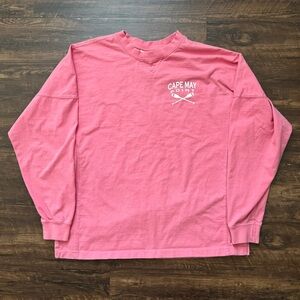 Vintage Cape May Point heavyweight 100% cotton unisex pink long sleeve shirt